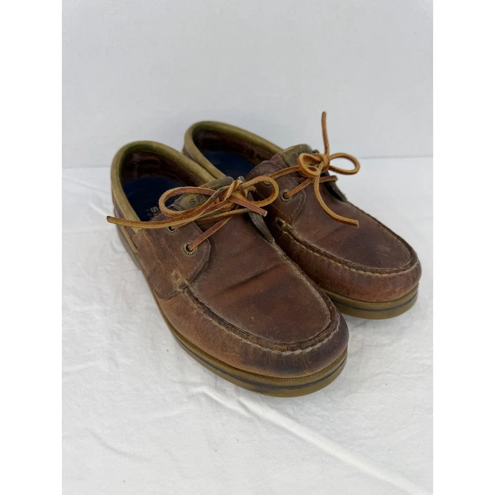 Sperry Top-Sider Mens Brown Leather Boat Shoes 0196105 Deck Shoes Size 8.5‎ M